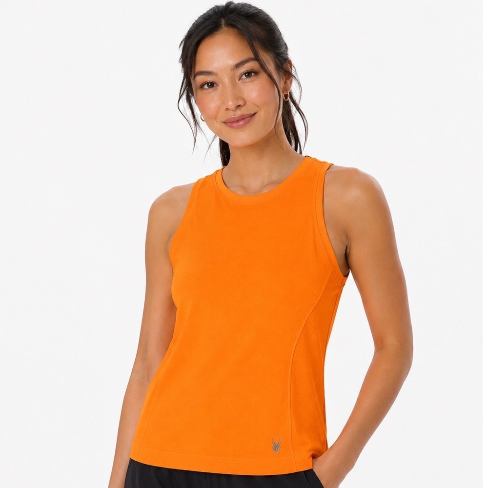 Spyder Active Womens Orange ProWeb Seamless Athletic Tank Top SP335 Small NWT